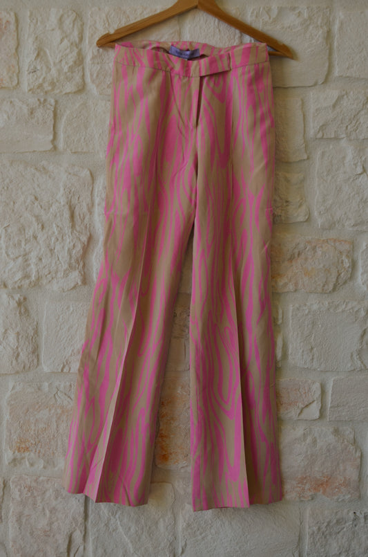 Vintage Silk Pink and Beige Trouser