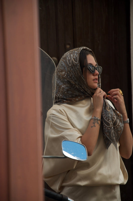 Paisley Print Silk Scarf